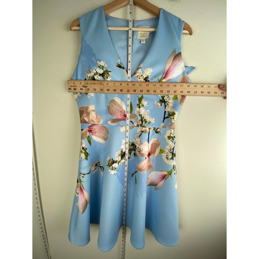 Ted Baker Effrae Floral Cold Shoulder Mini Dress Blue US8 - Picture 10 of 11